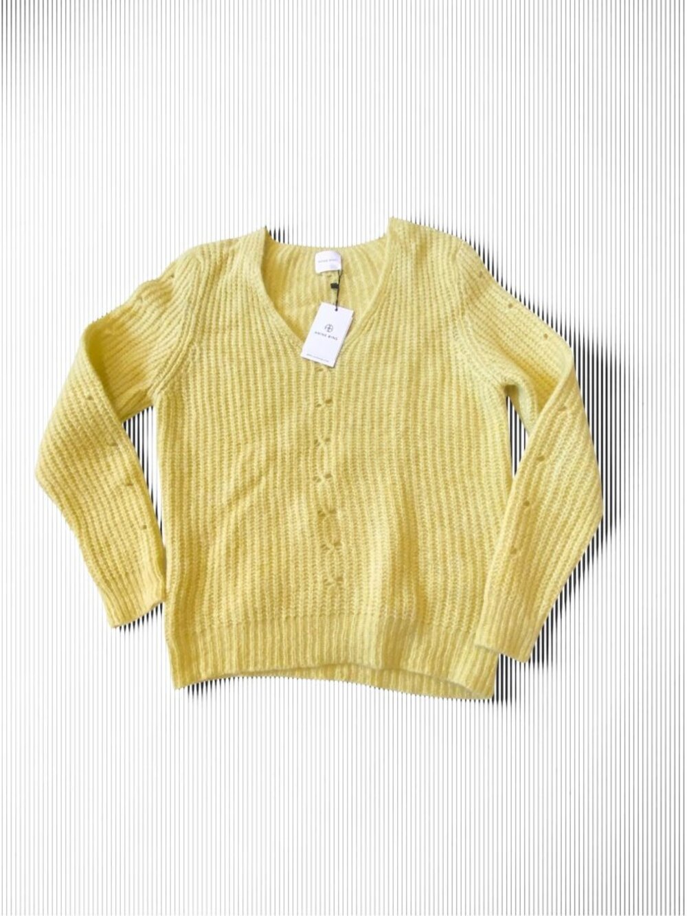 NWT  Anine Bing Sweater, Sunny Ribbed Alpaca-blend Sweater Lime Green (Yellow)